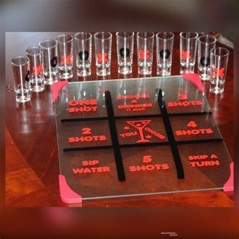 tic tac toe shot glass game rules